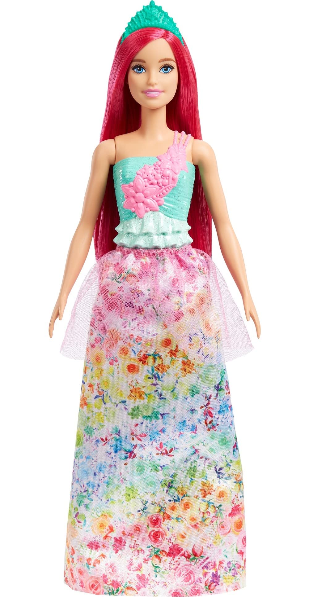 Barbie Dreamtopia Royal Fashion Doll with Dark-Pink Hair, Sparkly Bodice, and Removable Skirt & Accessories