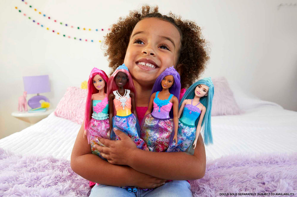 Barbie Dreamtopia Royal Fashion Doll with Dark-Pink Hair, Sparkly Bodice, and Removable Skirt & Accessories