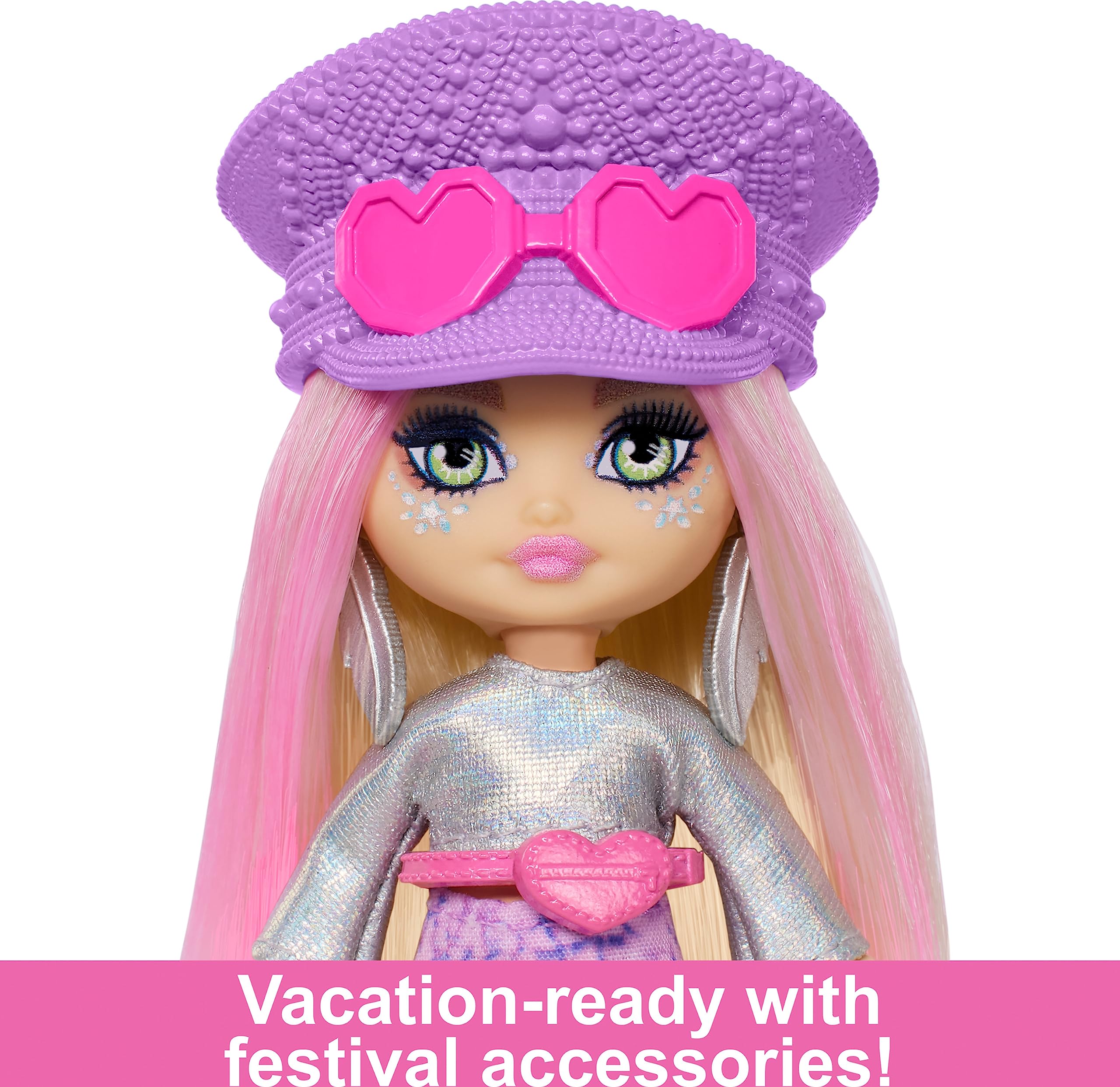 Barbie Extra Mini Minis Travel Doll - Desert Festival Look, 3.25-Inch Posable Doll with Stand