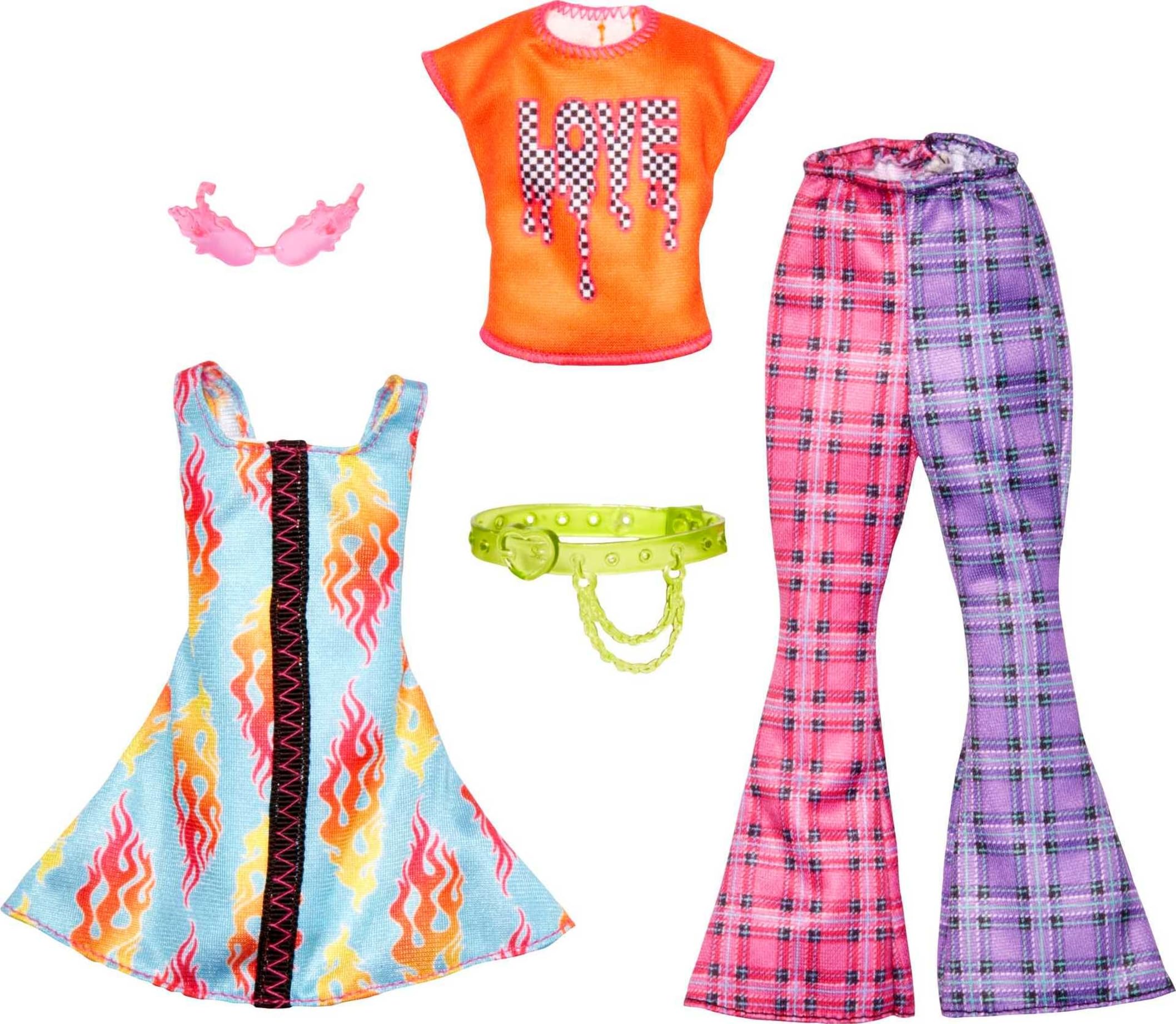 Barbie Fashions 2-Pack: 2 Rock 'n' Roll Outfits & Accessories for Barbie Doll