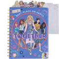 Barbie Tab Journal Notebook – Spiral Bound, 96 Lined Pages, 8x7 Inches, Purple Vinyl Cover with Tab Dividers