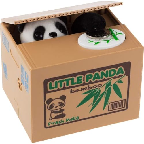 Barelove Kids Piggy Bank - Electronic Panda Coin Counter with Voice Prompts and Stealing Paw