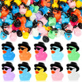 Barydat 150 Mini Resin Cowboy Ducks with Hats and Sunglasses – Bulk Tiny Duck Figures for Party Favors, DIY Crafts, and Dollhouse Decor