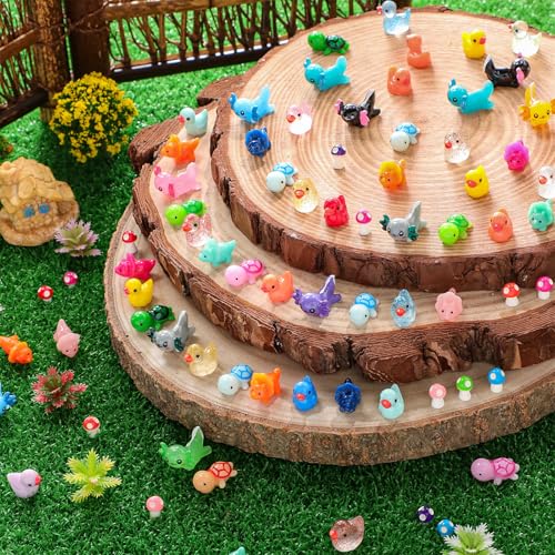 Barydat 200-Piece Mini Resin Animal Figures Set – Duck, Turtle, Dinosaur & More for Hiding Games and Decor