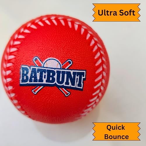 BATBUNT Foam Practice Baseballs for Kids - 4-Pack Soft Indoor/Outdoor Training Balls (30g each)