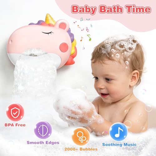 Bath Bubble Machine for Toddlers – Automatic Bubble Maker with Music, Safe for Ages 1-8, Best Birthday Gift