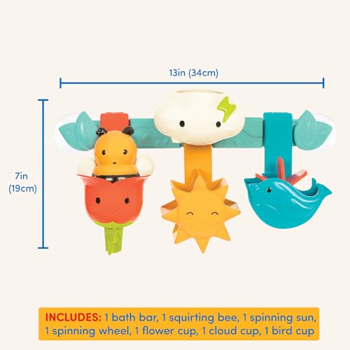 Battat Baby Bath Toy Bar with 6 Removable Pieces and Suction Cups for Toddlers 12+ Months