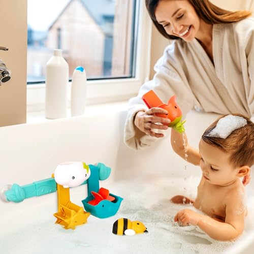 Battat Baby Bath Toy Bar with 6 Removable Pieces and Suction Cups for Toddlers 12+ Months