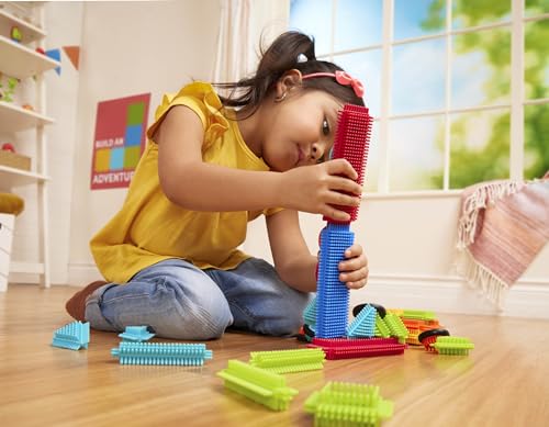 Battat Bristle Blocks Basic Builder Box – 36-Piece Interlocking Building Set with Wheels for Toddlers Age 2+