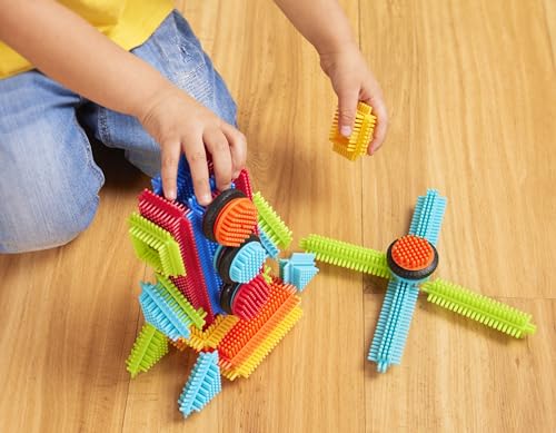 Battat Bristle Blocks Basic Builder Box – 36-Piece Interlocking Building Set with Wheels for Toddlers Age 2+