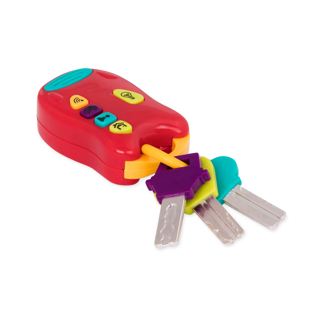 Battat Light & Sound Toy Car Keys Set – 3 Keys & Remote with Flashlight – for Toddlers 10+ Months