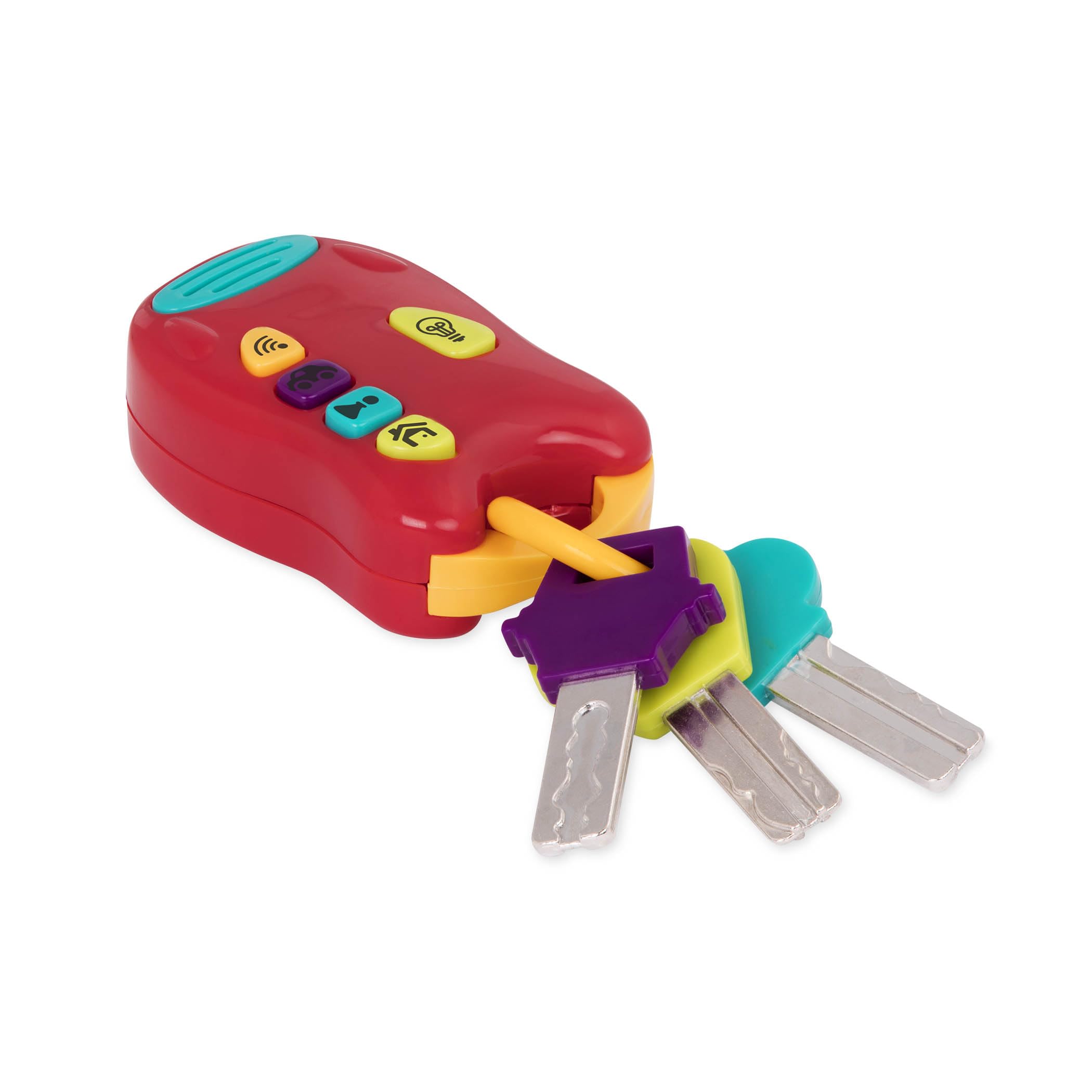 Battat Light & Sound Toy Car Keys Set – 3 Keys & Remote with Flashlight – for Toddlers 10+ Months