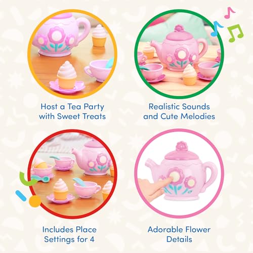 Battat Play Circle Singing Teapot Musical Tea Party Set – 17 Pieces, Ages 3+