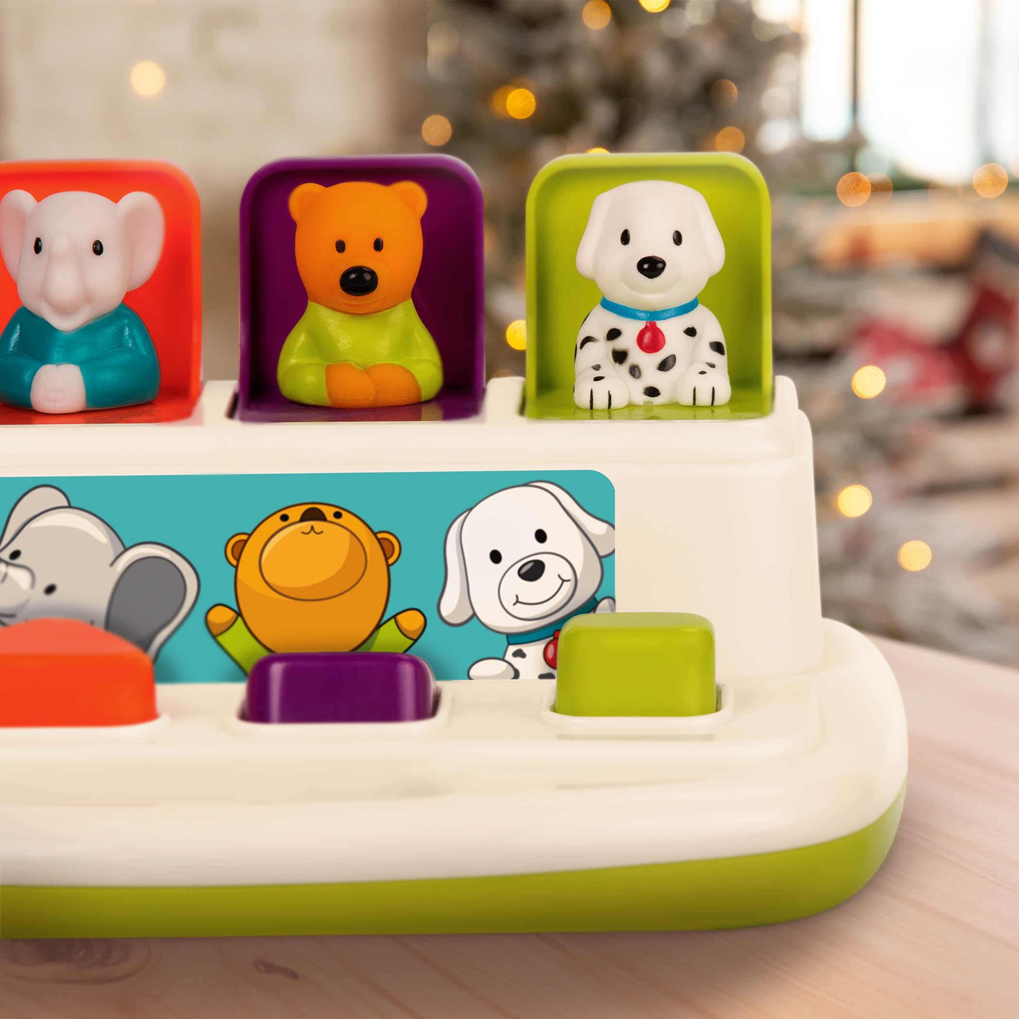 Battat Pop-Up Pals – Cause-and-Effect Toy with Buttons & Colors for Toddlers 18+ Months