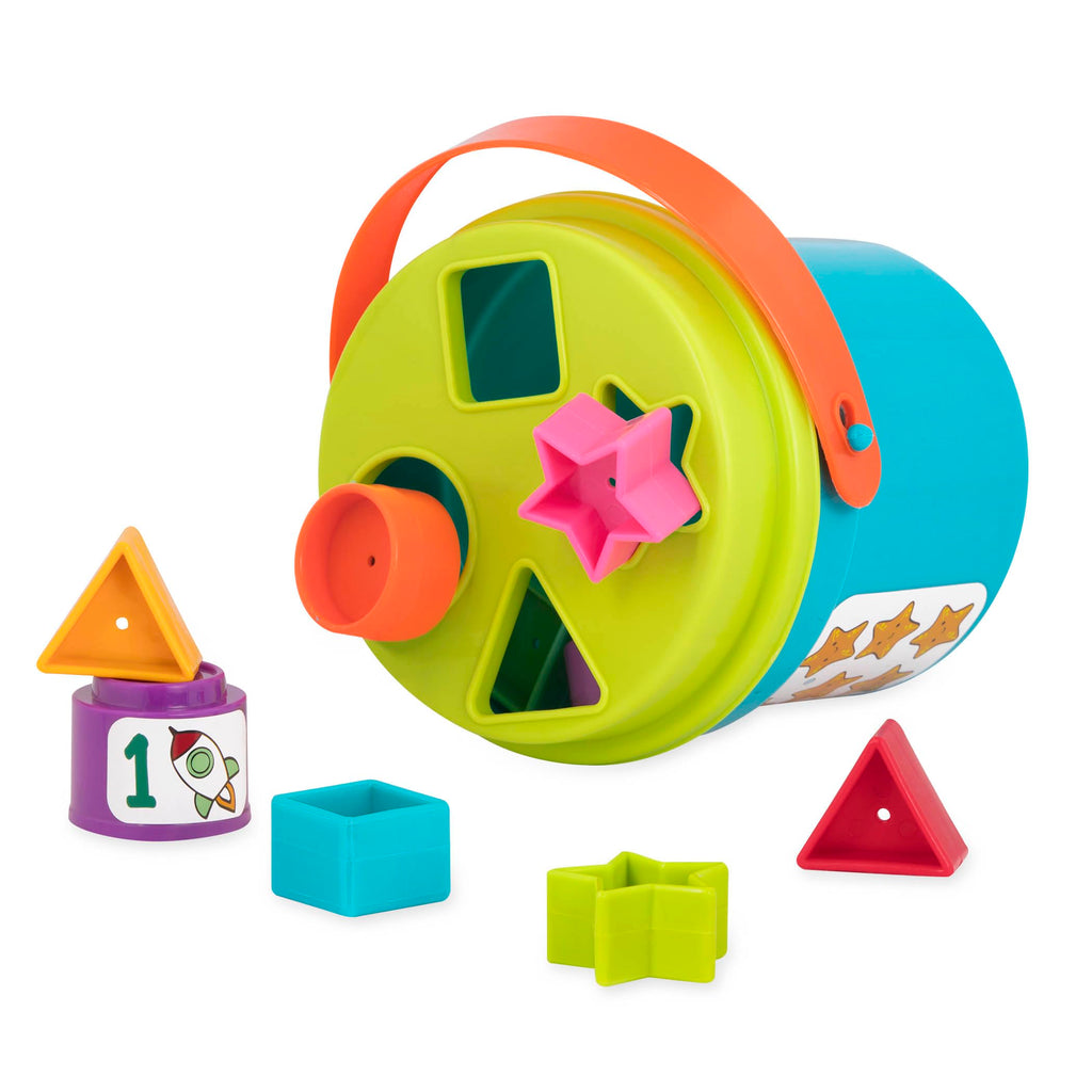 Battat Sort & Stack Nesting Cups Set - 19 Pieces Stacking Toy for Toddlers 18+ Months
