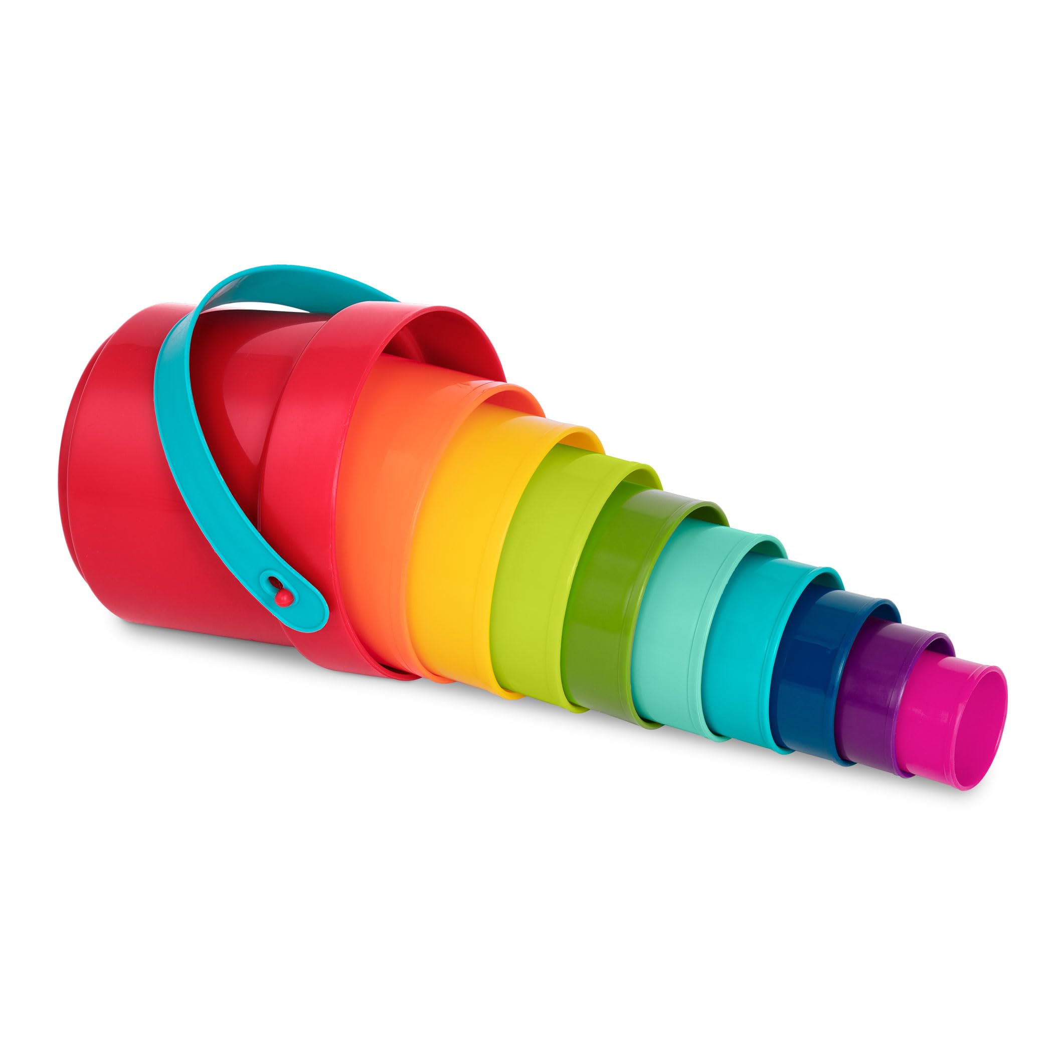 Battat Stack Up Cups – 10-Piece Nesting and Stacking Toy Set – Multicolored Cups for Bath, Beach, and Learning