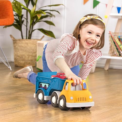 Battat Wonder Wheels Toy Carrier Truck & 2 Cars – Toddler Vehicle Playset