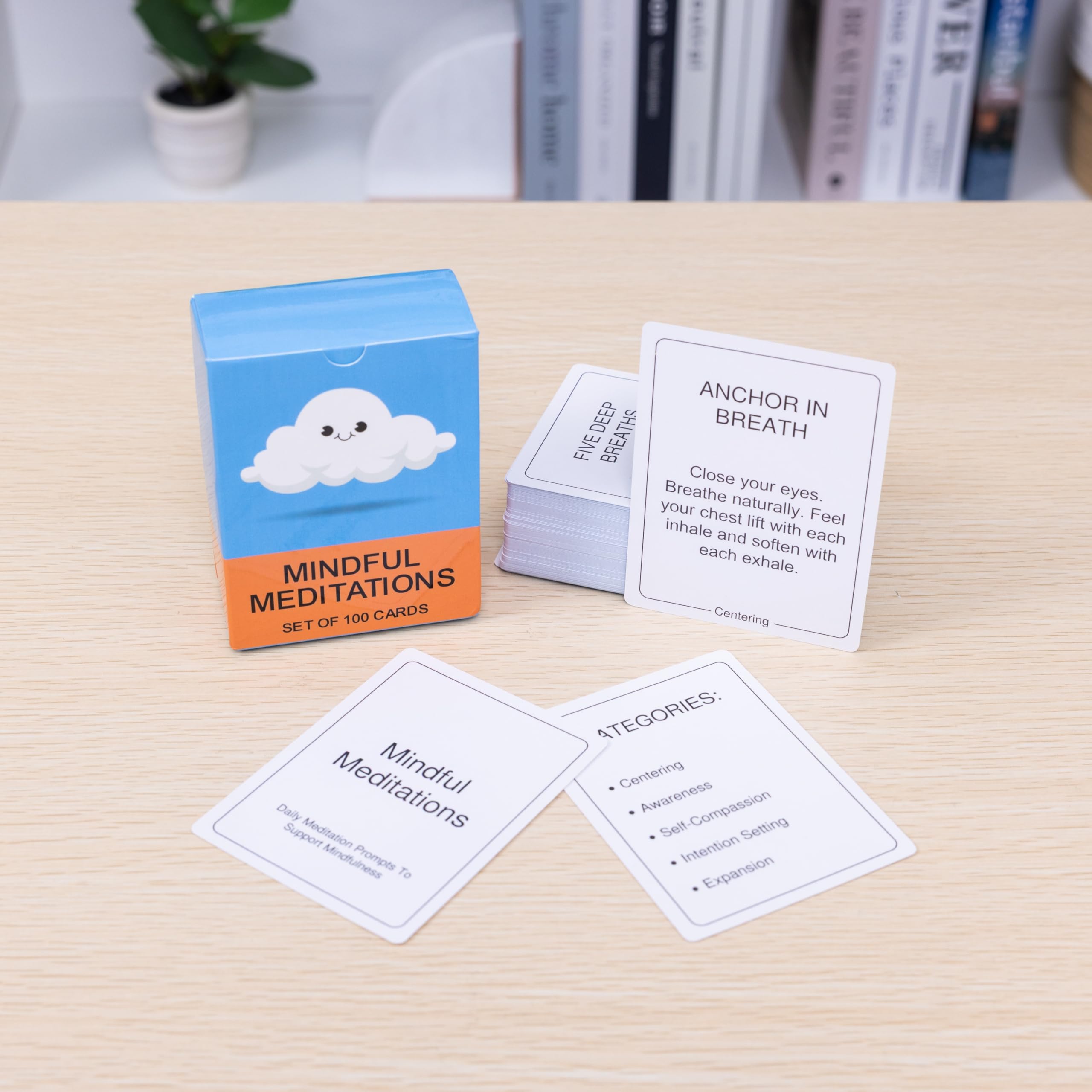 BayWel 100 Mindful Meditations Cards – Guided Prompts for Stress Relief, Focus & Self-Care
