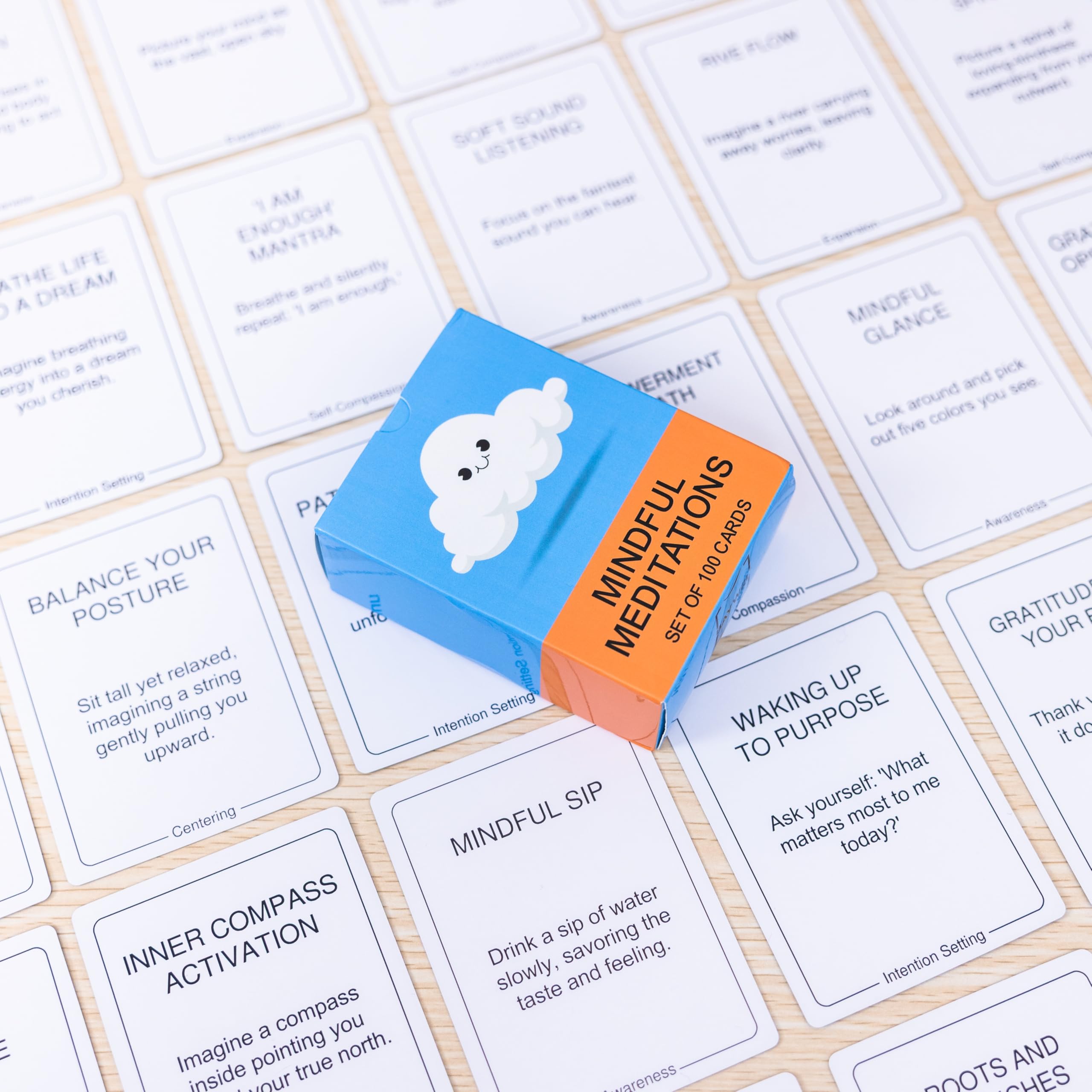 BayWel 100 Mindful Meditations Cards – Guided Prompts for Stress Relief, Focus & Self-Care