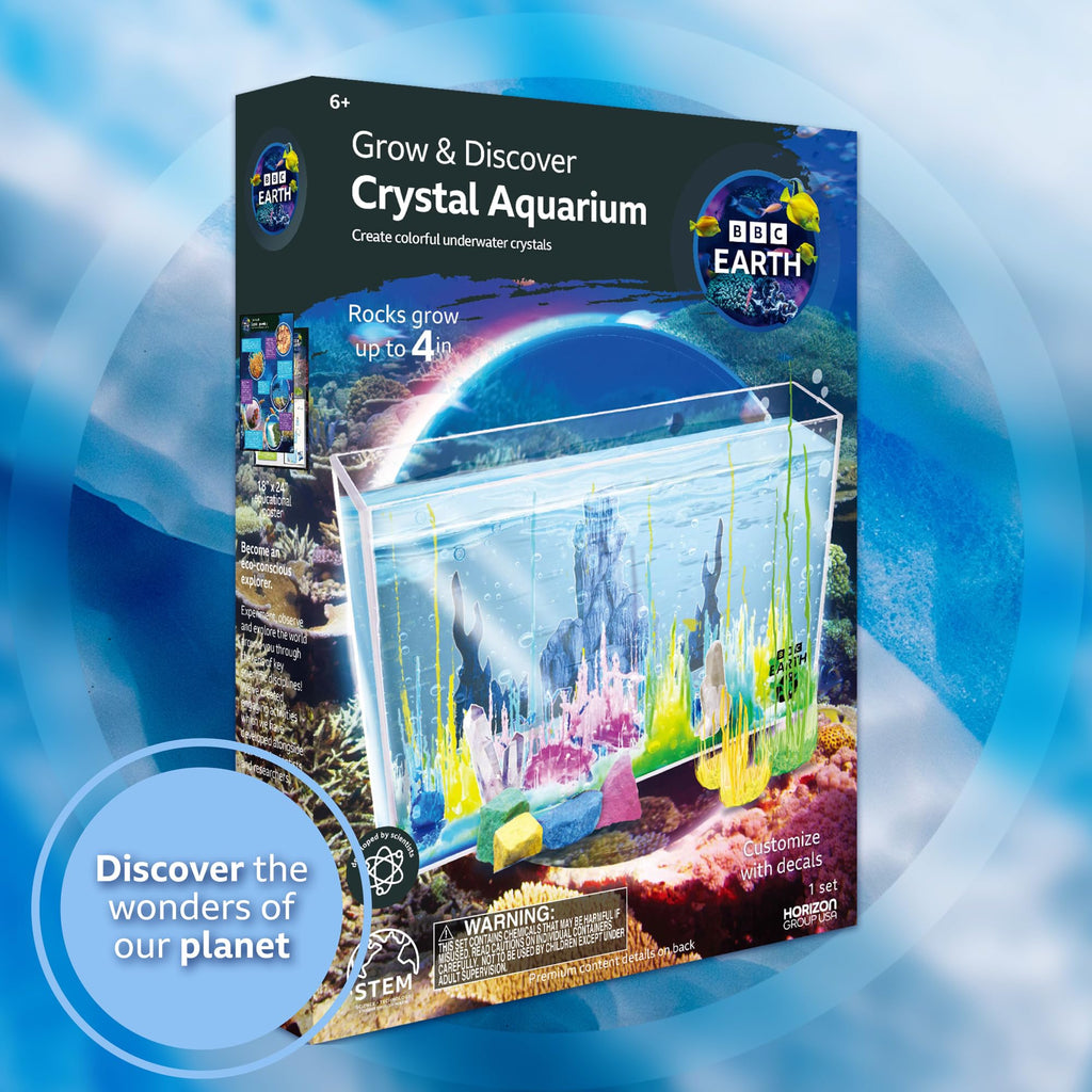 BBC Earth Crystal Aquarium: Colorful Crystal Growing Kit for Kids Ages 6+