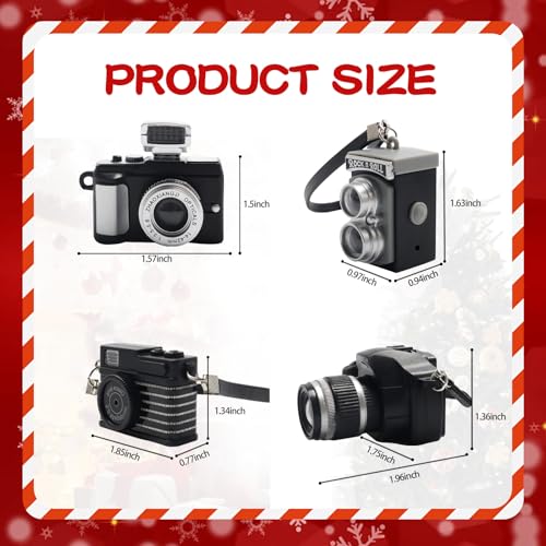 Bbiamsleep 4-Pack Miniature Cameras 1:4 Scale Dollhouse Photography Props - Vintage & Digital SLR Models