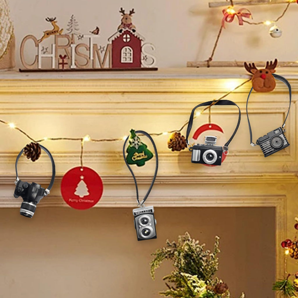 Bbiamsleep 4-Pack Miniature Cameras 1:4 Scale Dollhouse Photography Props - Vintage & Digital SLR Models