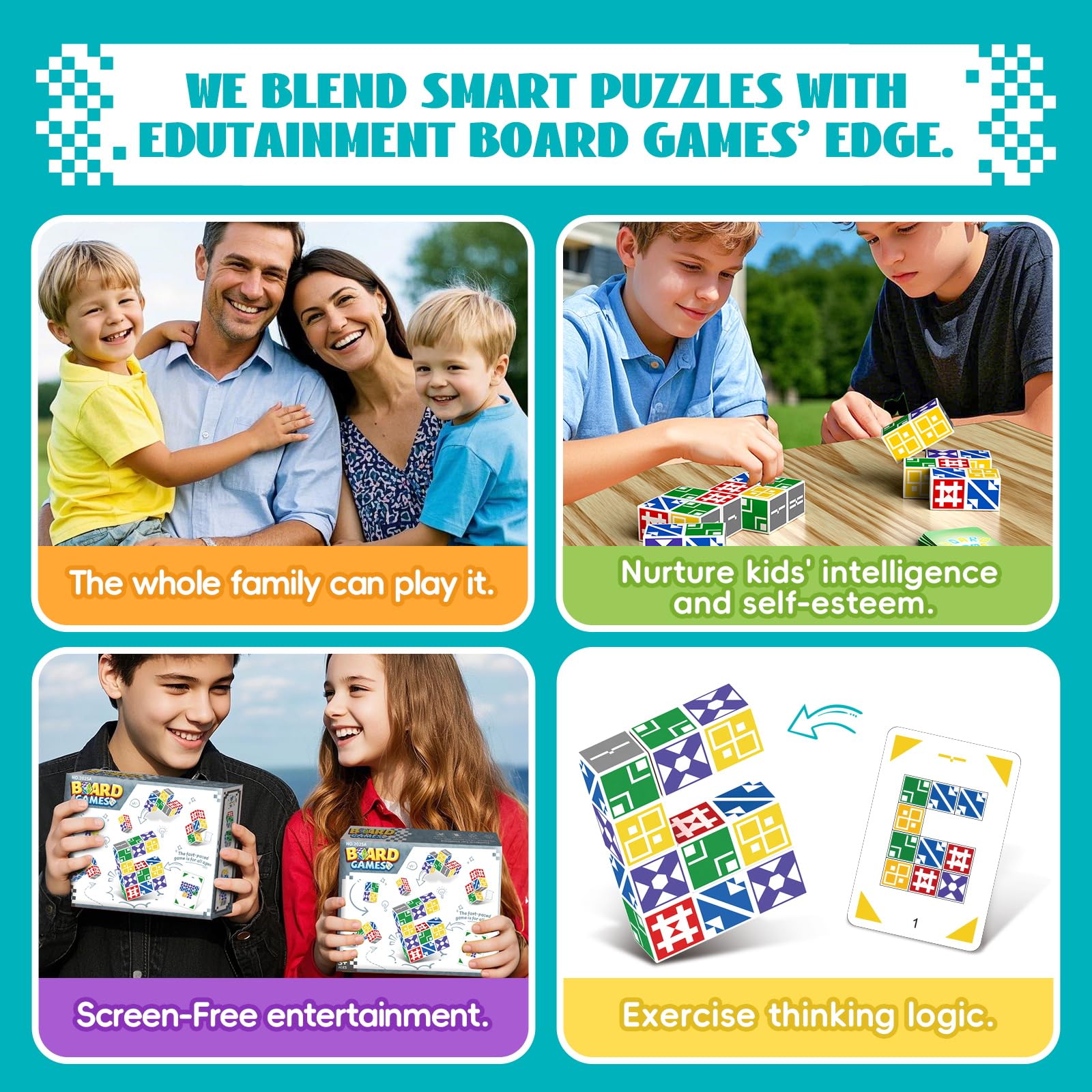 BBnote Family Matching Game: Block Puzzle for Kids & Adults, 2-Player Card Game Ages 6+