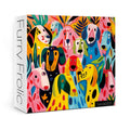 BBOLDIN 1000-Piece Colorful Dog Jigsaw Puzzle for Adults – Funny Puppy Art with Abstract Plant Design