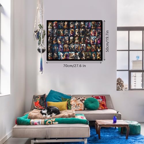 BBOLDIN 1000 Piece Dog Portrait Jigsaw Puzzle – 50 Breeds Collage for Adults