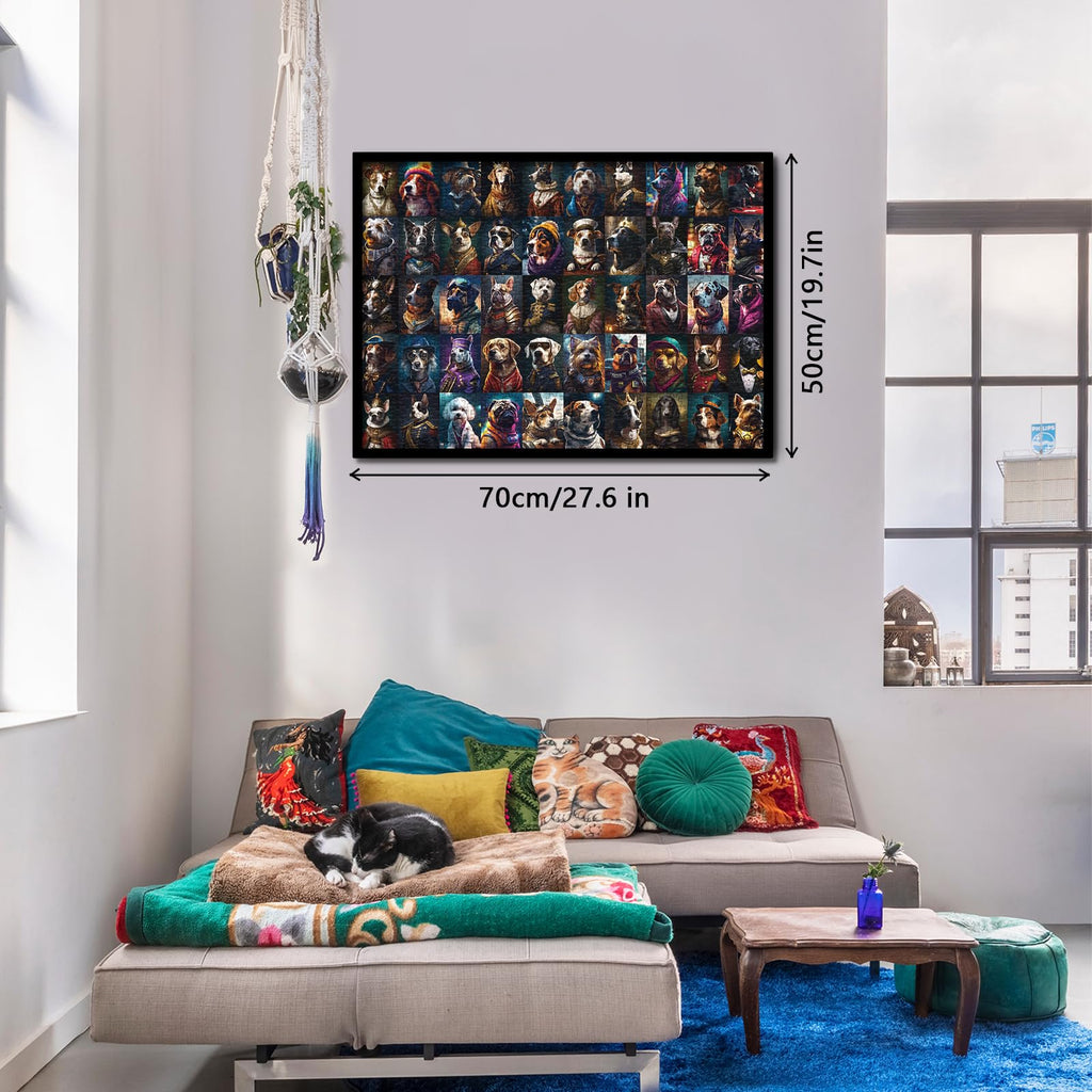 BBOLDIN 1000 Piece Dog Portrait Jigsaw Puzzle – 50 Breeds Collage for Adults