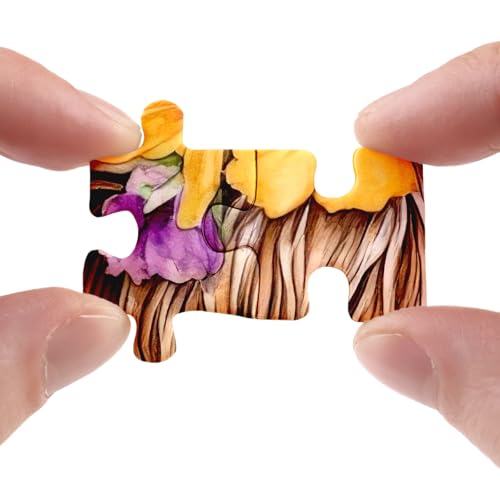 BBOLDIN 1000 Piece Highland Cow Sunflower Jigsaw Puzzle – 23.9x23.9in Adult Puzzle with Cute Animal Floral Art