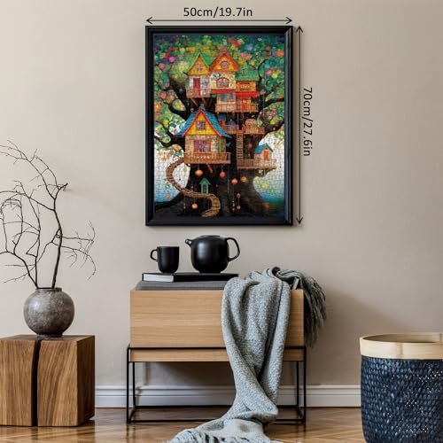 BBOLDIN 1000 Piece Tree House Puzzle – Colorful Fantasy Jigsaw for Adults
