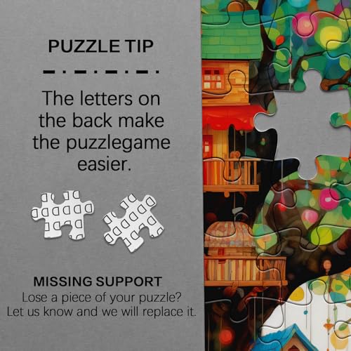 BBOLDIN 1000 Piece Tree House Puzzle – Colorful Fantasy Jigsaw for Adults