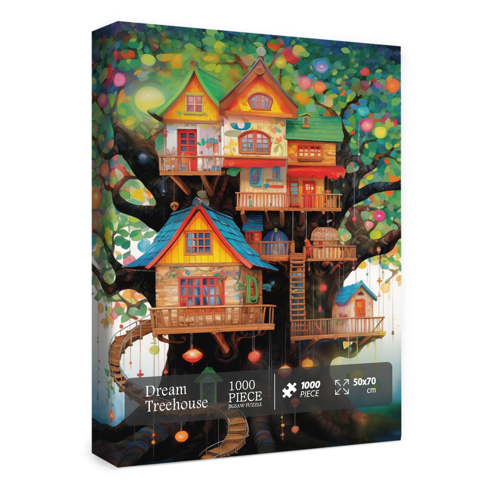 BBOLDIN 1000 Piece Tree House Puzzle – Colorful Fantasy Jigsaw for Adults