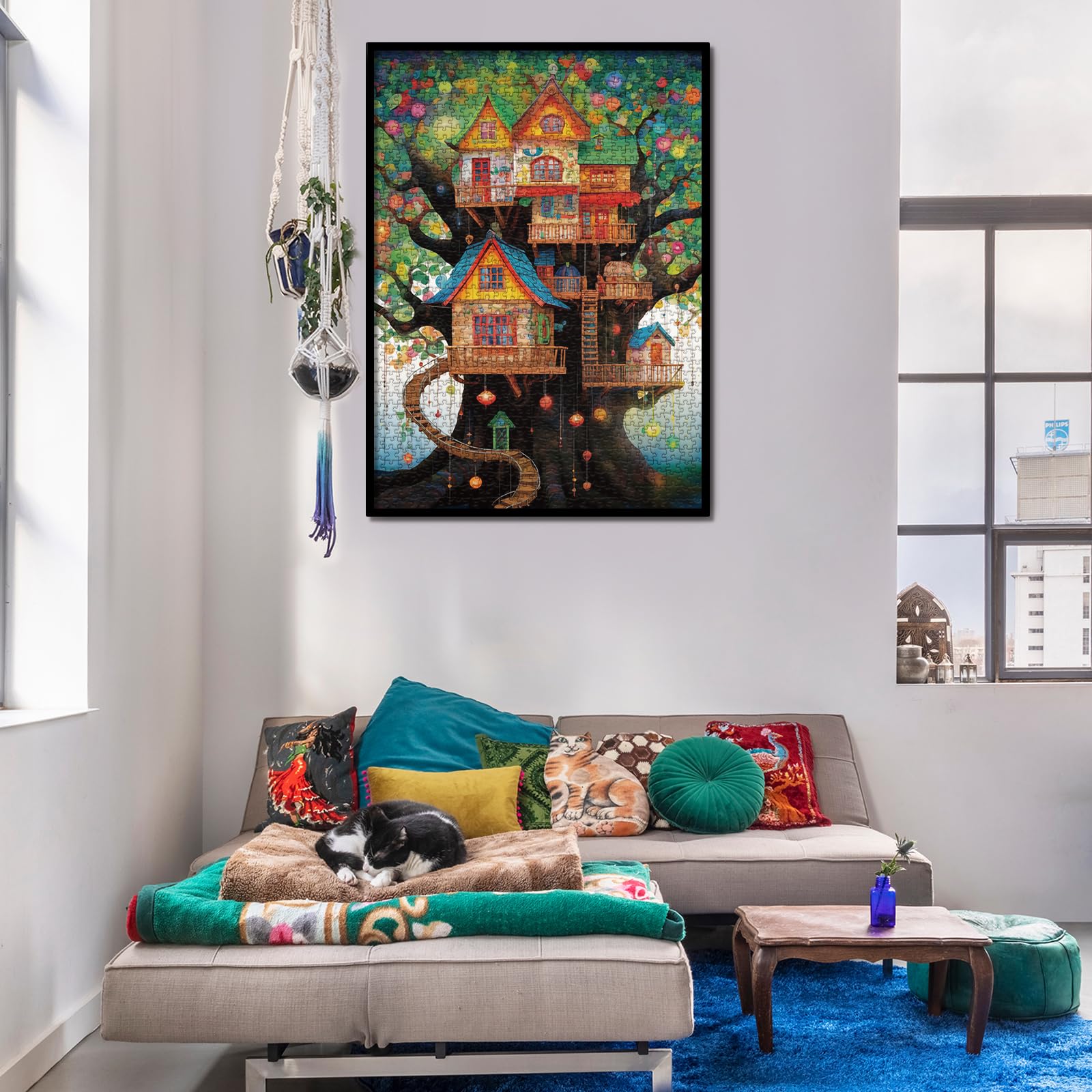 BBOLDIN 1000 Piece Tree House Puzzle – Colorful Fantasy Jigsaw for Adults