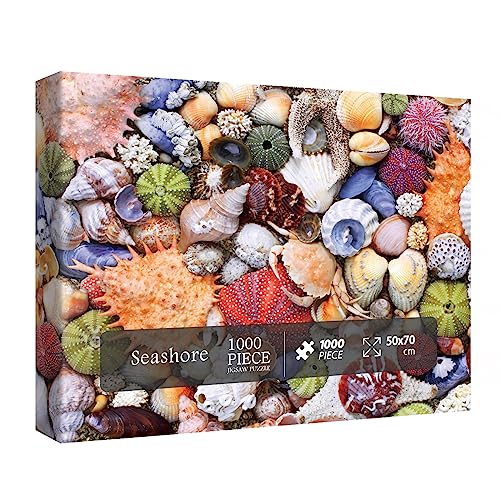BBOLDIN Colorful Seashell 1000 Piece Puzzle – Ocean Beach Jigsaw for Adults, Marine Hawaii Theme