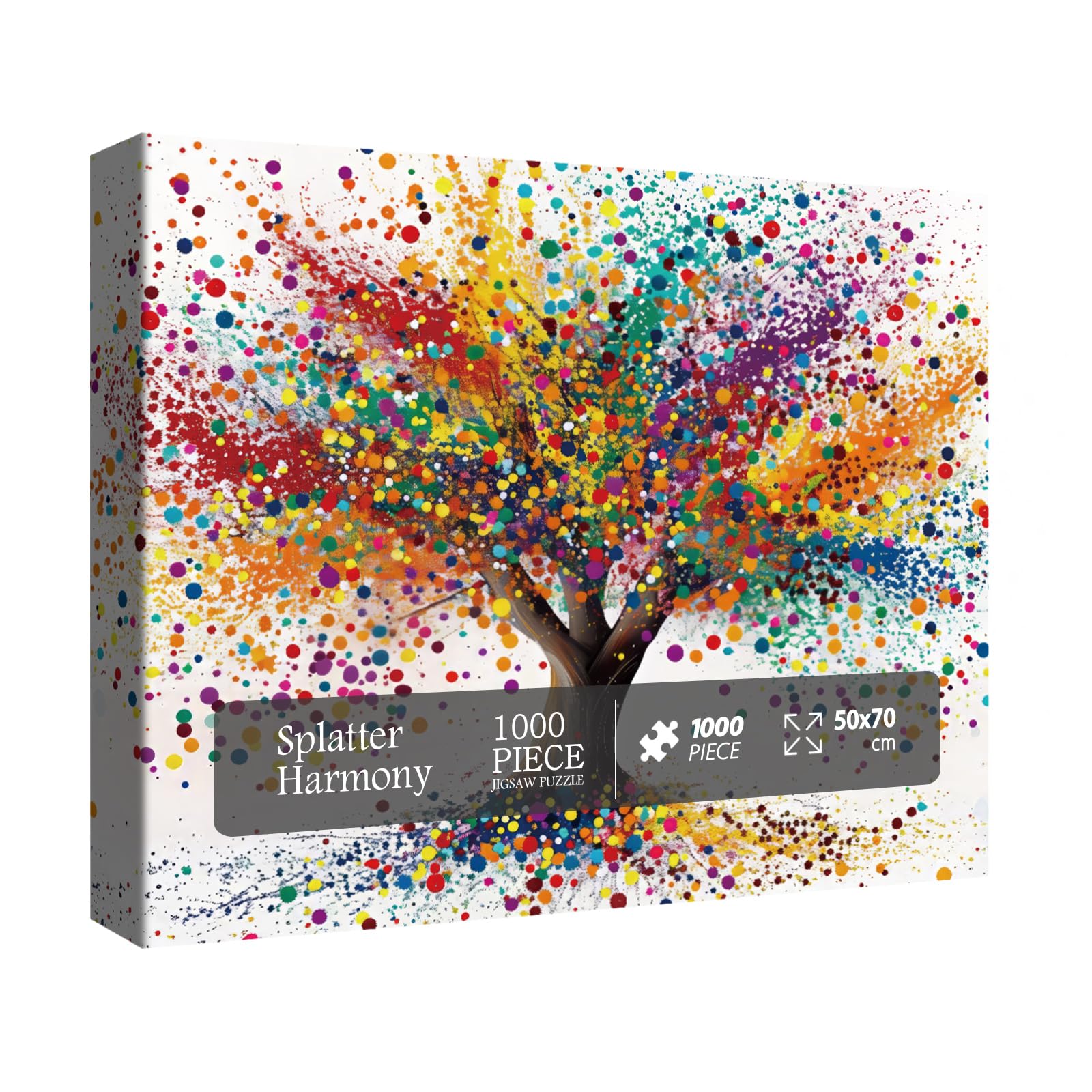 BBOLDIN Colorful Tree of Life Jigsaw Puzzle for Adults – 1000 Piece Rainbow Gradient Abstract Art, 27.6 x 19.7 Inches