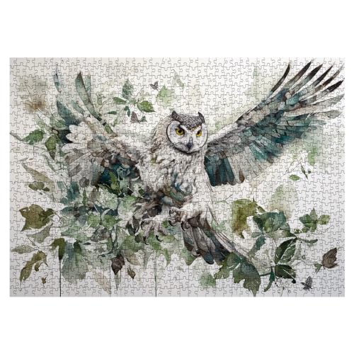 BBOLDIN Owl Bird Jigsaw Puzzle 1000 Pieces – Fantasy Forest Painting for Adults