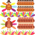 BBTO 36-Piece Thanksgiving Turkey Craft Kit with Feathers & Glue Dots for DIY Decor