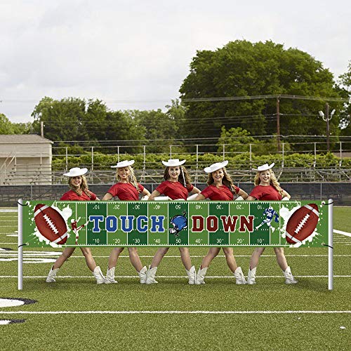BCHOCKS Large Football Party Banner - 9.8x1.5ft Touch Down Decoration for Game Day