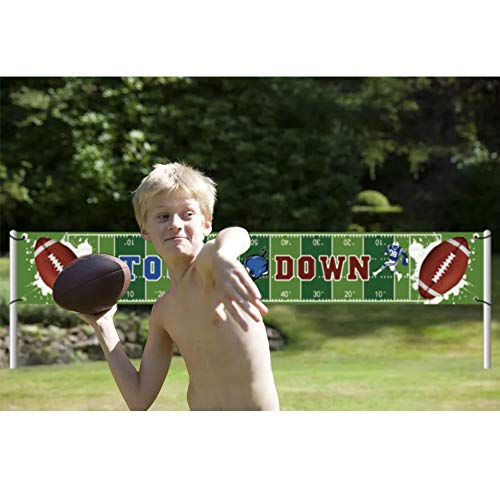 BCHOCKS Large Football Party Banner - 9.8x1.5ft Touch Down Decoration for Game Day