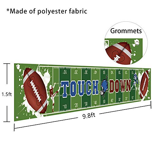 BCHOCKS Large Football Party Banner - 9.8x1.5ft Touch Down Decoration for Game Day