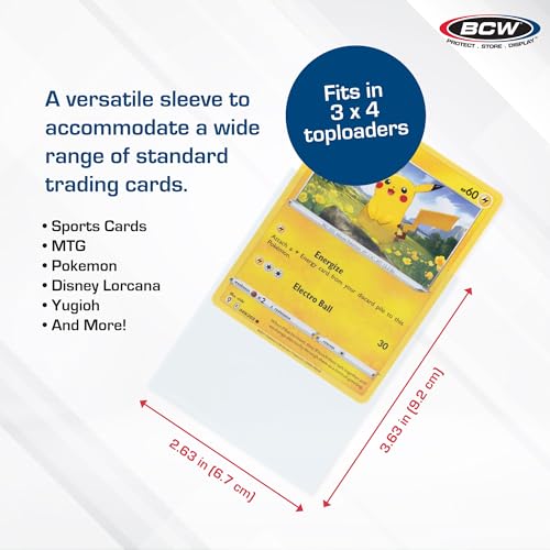 BCW 1000 Pack Crystal Clear Acid-Free Penny Sleeves for Trading Cards – 2-5/8 x 3-5/8 Inches