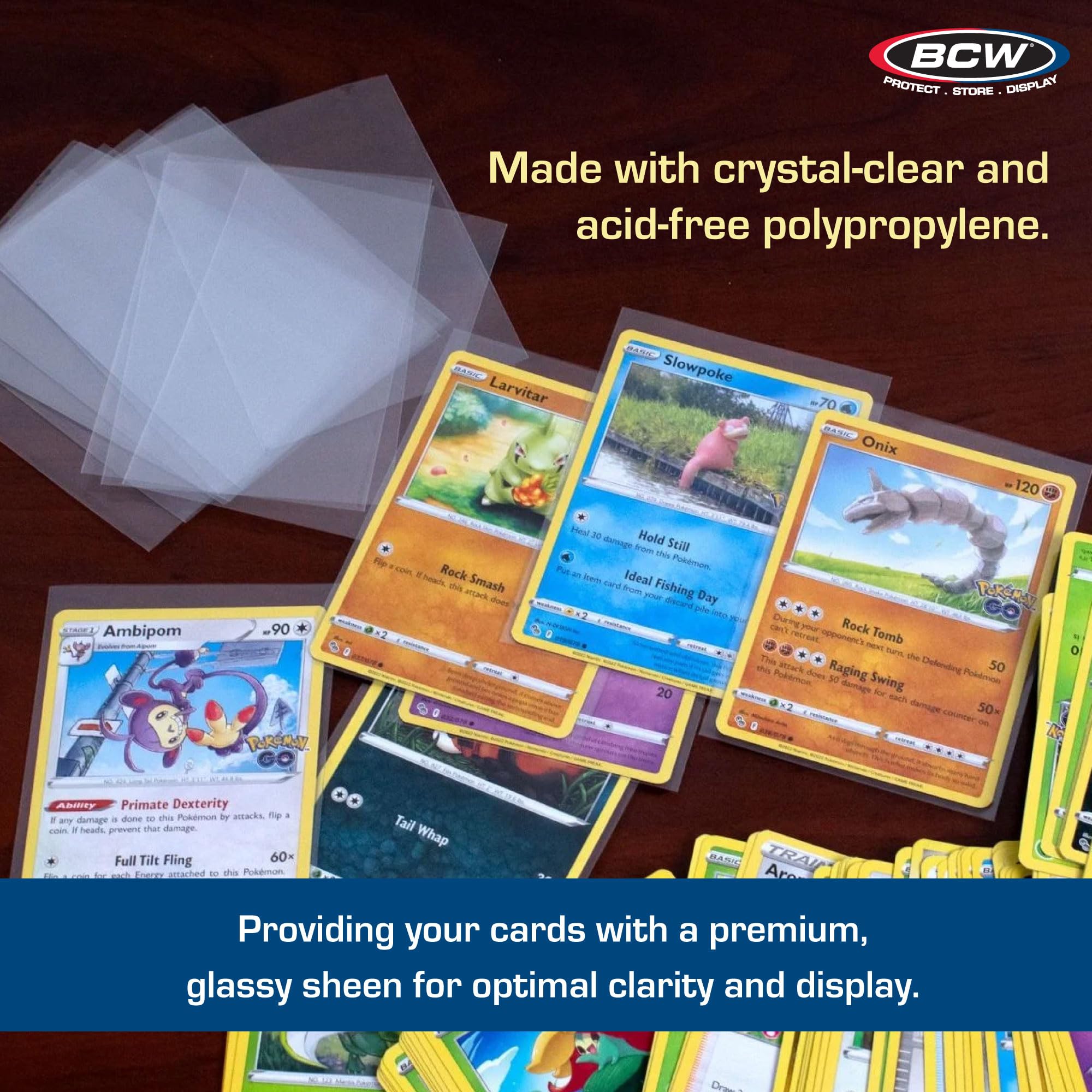 BCW 1000 Pack Crystal Clear Acid-Free Penny Sleeves for Trading Cards – 2-5/8 x 3-5/8 Inches