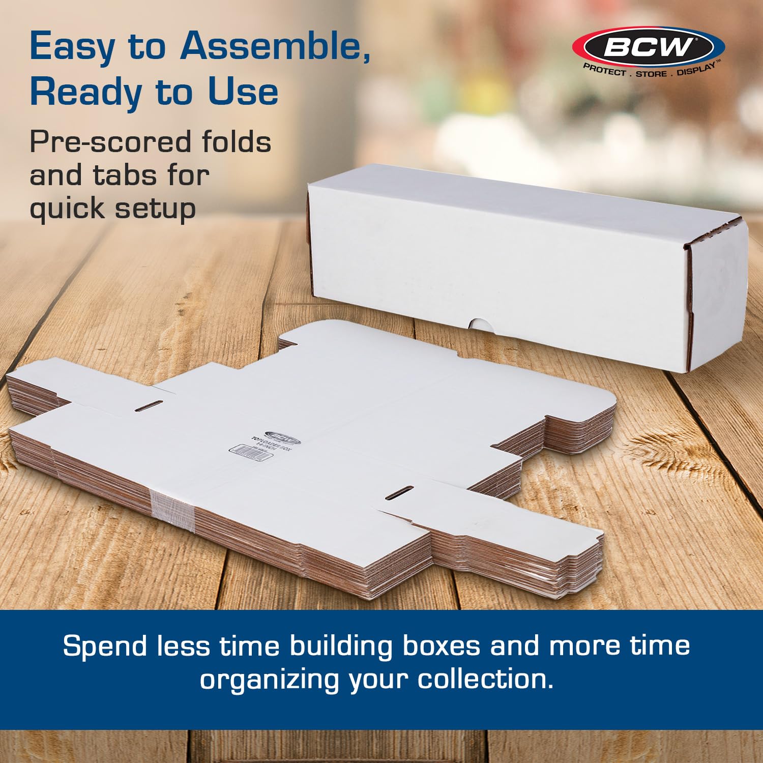 BCW 14-Inch Toploader Storage Box – Holds 210 Cards, Durable Corrugated Cardboard Organizer