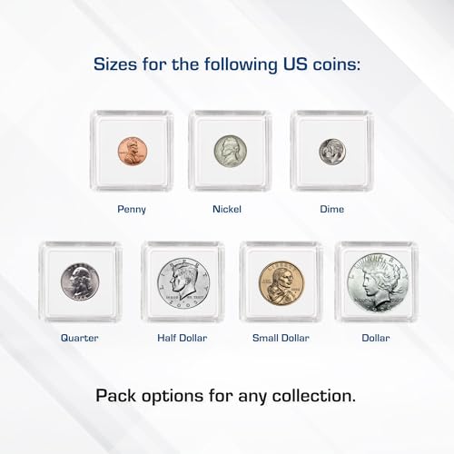 BCW 2x2 Coin Snap Holder for Sacagawea Dollar – Pack of 25 Crystal Clear Polystyrene Cases
