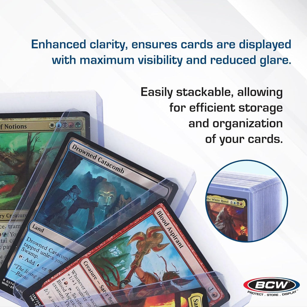 BCW 3x4 Topload Card Holder 50 Pack – 35PT Rigid PVC Protection for Trading Cards