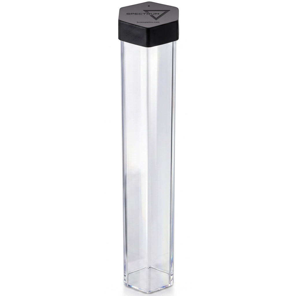 BCW Large Playmat Tube – Single Hexagon Holder for 24x14 Mats | Plastic Protective Storage for MTG, TCG