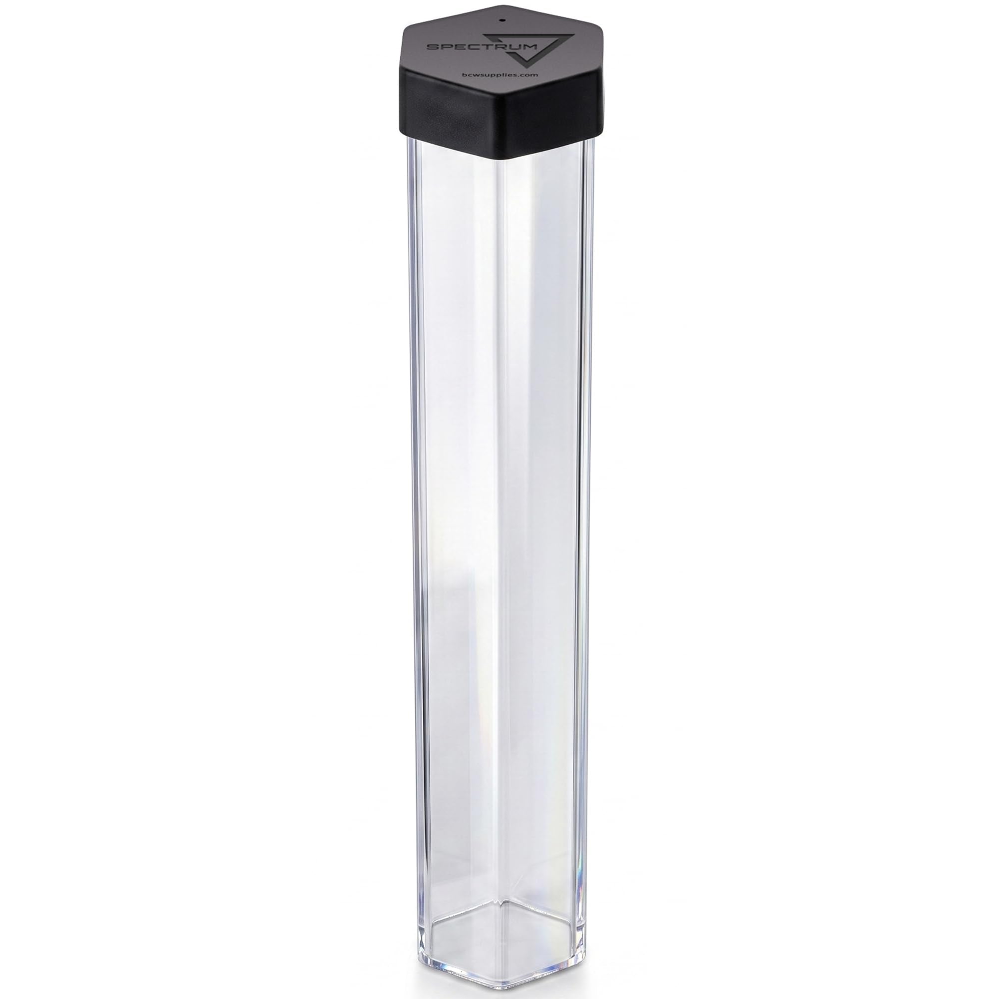 BCW Large Playmat Tube – Single Hexagon Holder for 24x14 Mats | Plastic Protective Storage for MTG, TCG