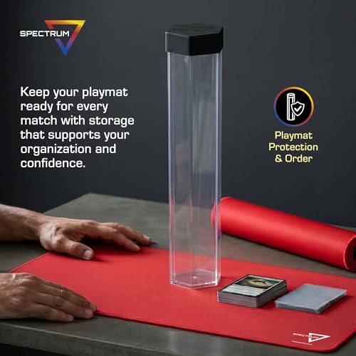 BCW Large Playmat Tube – Single Hexagon Holder for 24x14 Mats | Plastic Protective Storage for MTG, TCG